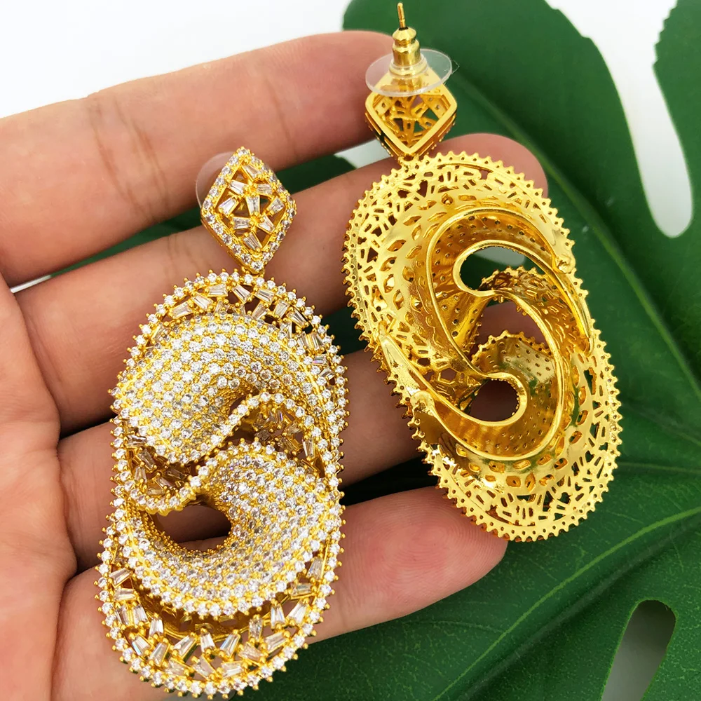 

Missvikki 7CM Long Oval Drop Earrings For Women Wedding Geometric Brincos Female Trendy Fashion Jewelry Gifts High Quality