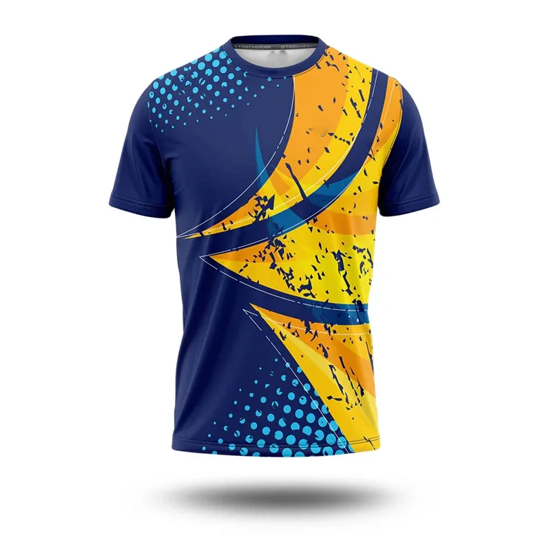 Summer football sports T-shirt, men's street 3d printed striped fashion T-shirt, 2025 Novel men's fashion loose T-shirt