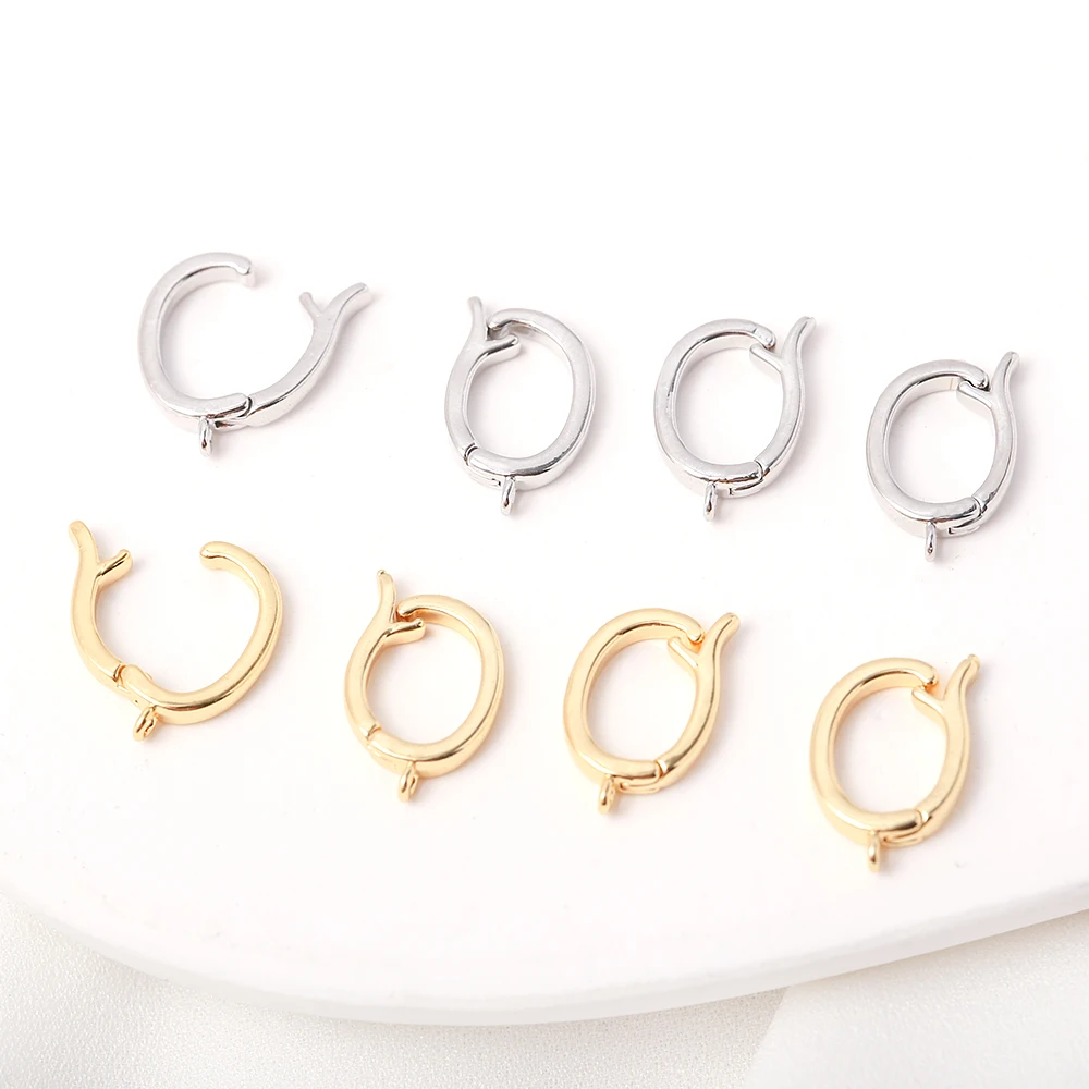 Pearl Enhancer Shortener Pendant Clasps Brass Gold Plated Charm Bail Clasp Connector For Diy Necklace Jewelry Making Accessories