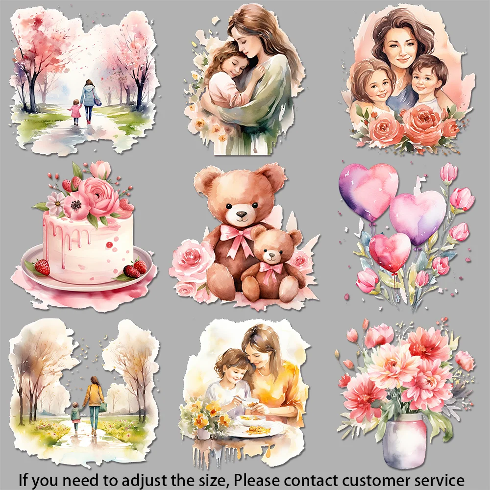 Iron-on Transfers for Clothing Mother - Child Moments Heartwarming Mom Art Vivid Color Transfer Detailed DIY Decoration