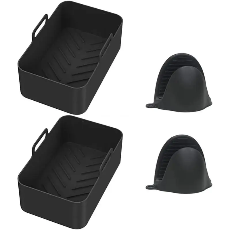 Reusable Air Fryer Pad Rectangular Air Fryer Basket Silicone Material for Ninja Dropship image 4
