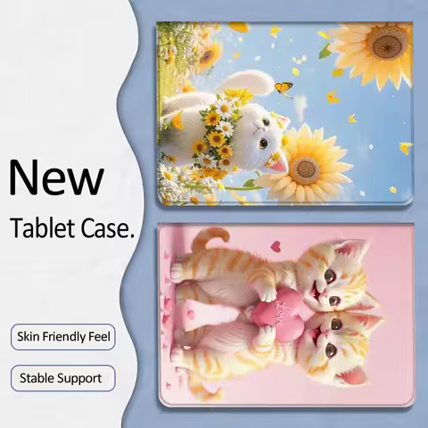 Cute Cat Sunflower Field Gift For Xiaoxin Lenovo Tab P12 Extreme Legion Y900 Idea Pro GT 12.1 2025 Foldable Tablet Case