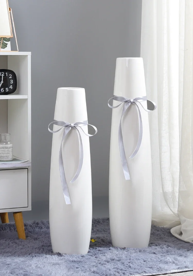 Vaso de flores para chão de jardim ao ar livre, para plantas, rua, minimalista, grande vaso nórdico de cerâmica, vaso decorativo