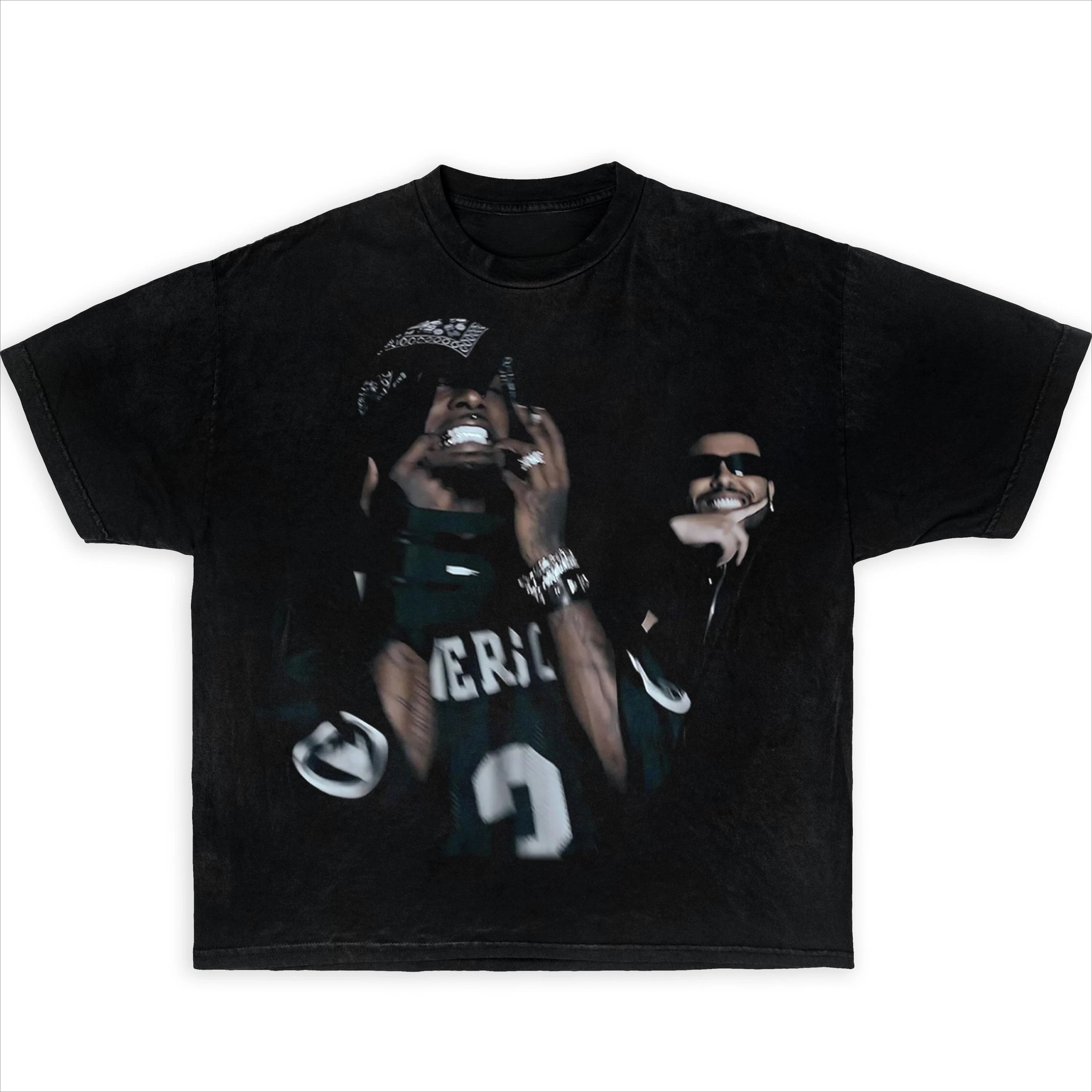 Playboi Carti The Weeknd Streetwear Boxy Tee Shirt Y2K Shirts Graphic Shirt Tee Rap Shirts Tour Tshirt spring/summer new Fashion