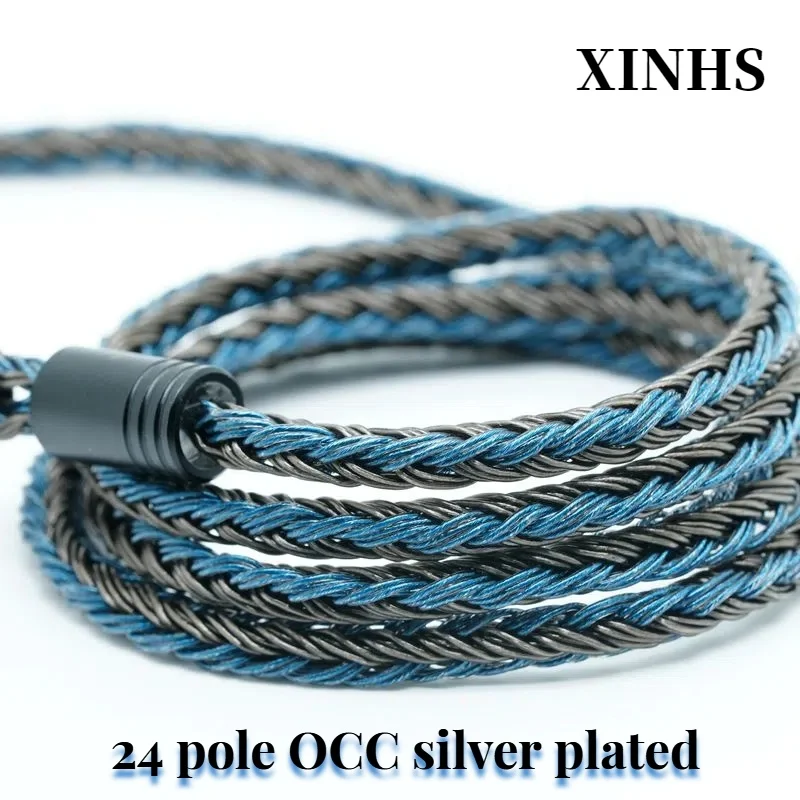 

XINHS XH11 24-жильный сине-серый монокристаллический медный посеребренный кабель для наушников подходит для всех видов наушников
