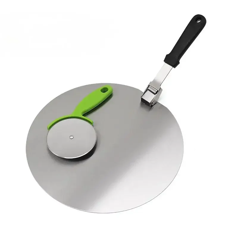 Stainless Steel Pizza Scoop Round Pizza Transfer Cake Transfer Baking Tool Spatula Foldable Portable Pizza Spatula