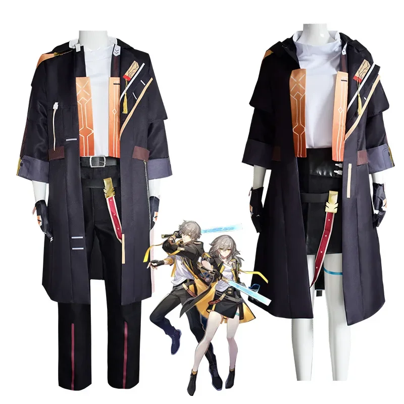 

Honkai Star Rail Trailblazer Male Cosplay Costume Wig Game Uniform Trench Protagonist Pants Gloves Gray Hair Men Halloween Party