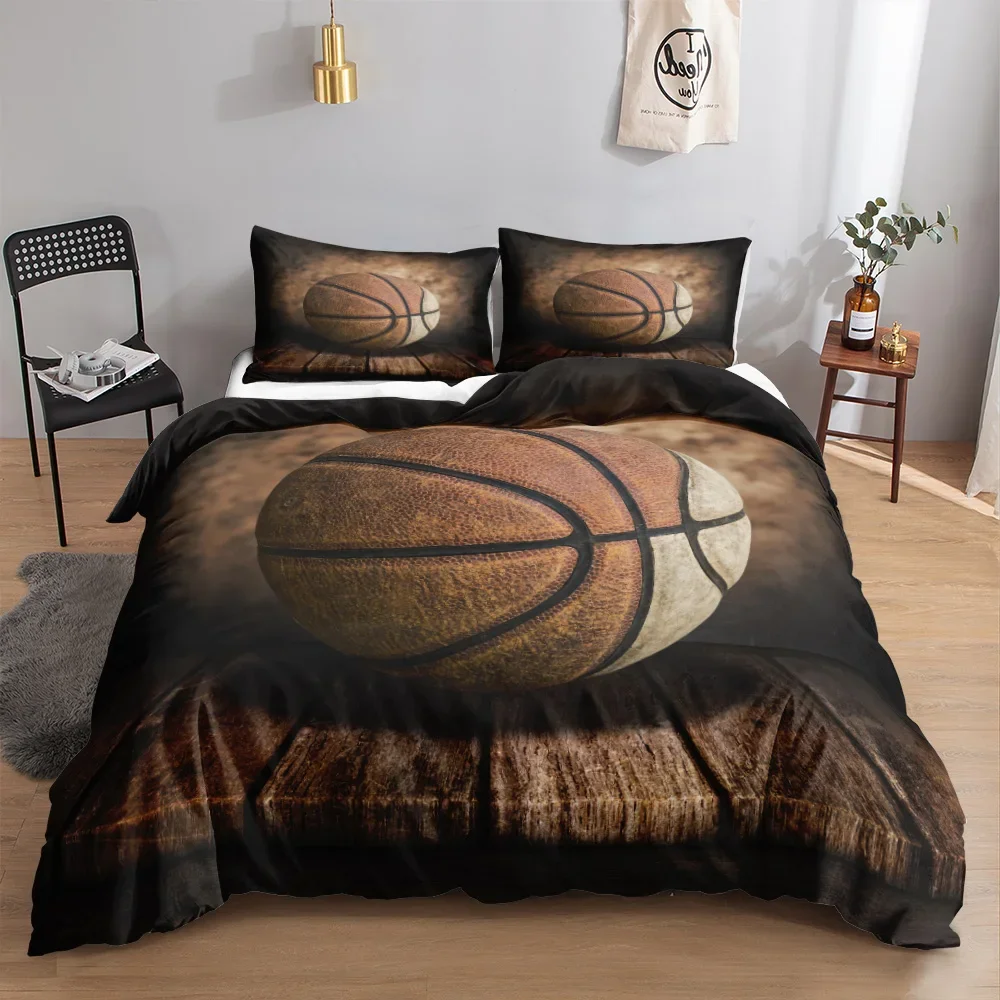 Basketbal Dekbedovertrek Set Basketbal Beddengoed Sets Volledige Sport Game Collecties Dekbedovertrek Voor Kinderen Zachte Polyester Qulit Cover