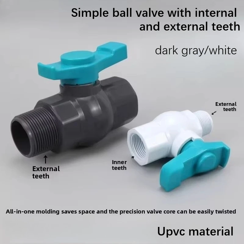 UPVC Internal External Threaded Ball Valve - Simple Valve for Quick Connection of Water Pipes with Internal and External Threads