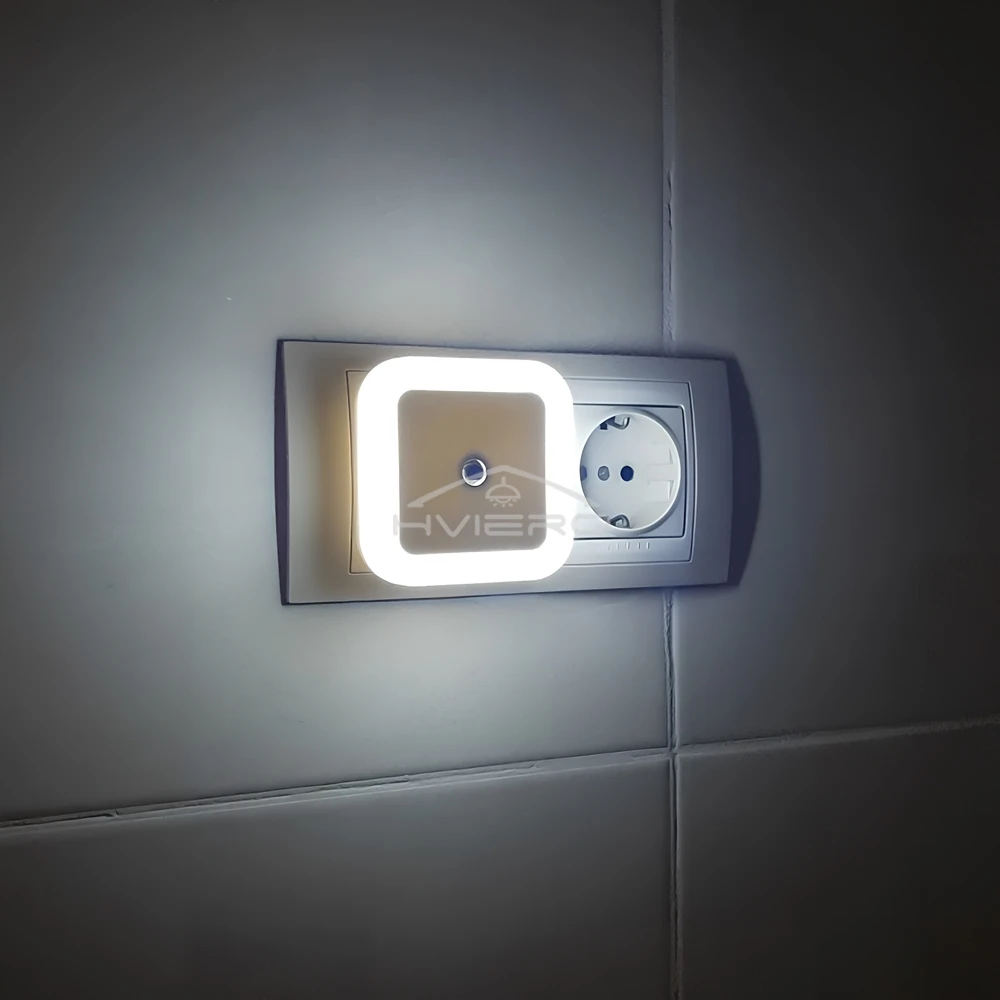 LED Night Lights Motion Sensor Smart Bulbs Plug Operated Bedside Square Wall Lamps Room Hallway Pathway Toilet Homes Lighting