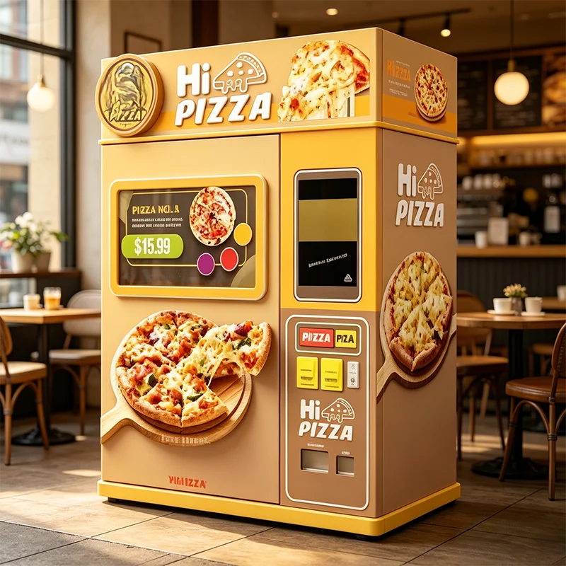 Automatic Pizza Vending Machine with 3 Layer Glass Insulation Heat Retention Oven