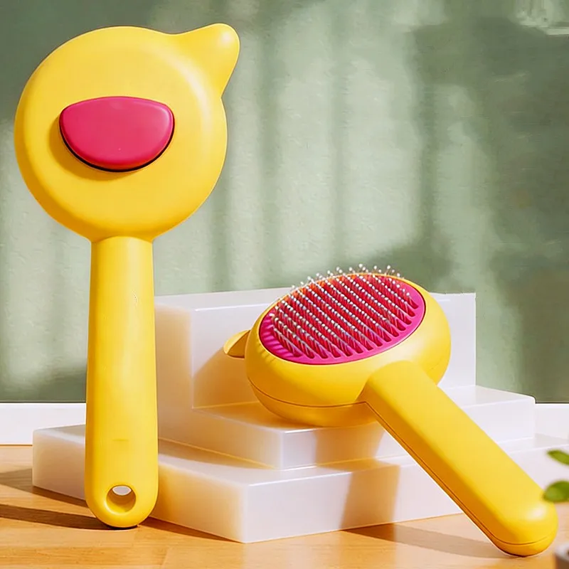 Dog Comb One-click Dogs Hair Brush Dog Grooming Massage Cat Brush No Hurt Thinning Combs for Pet Long Hair Cleaning Pet Supplies
