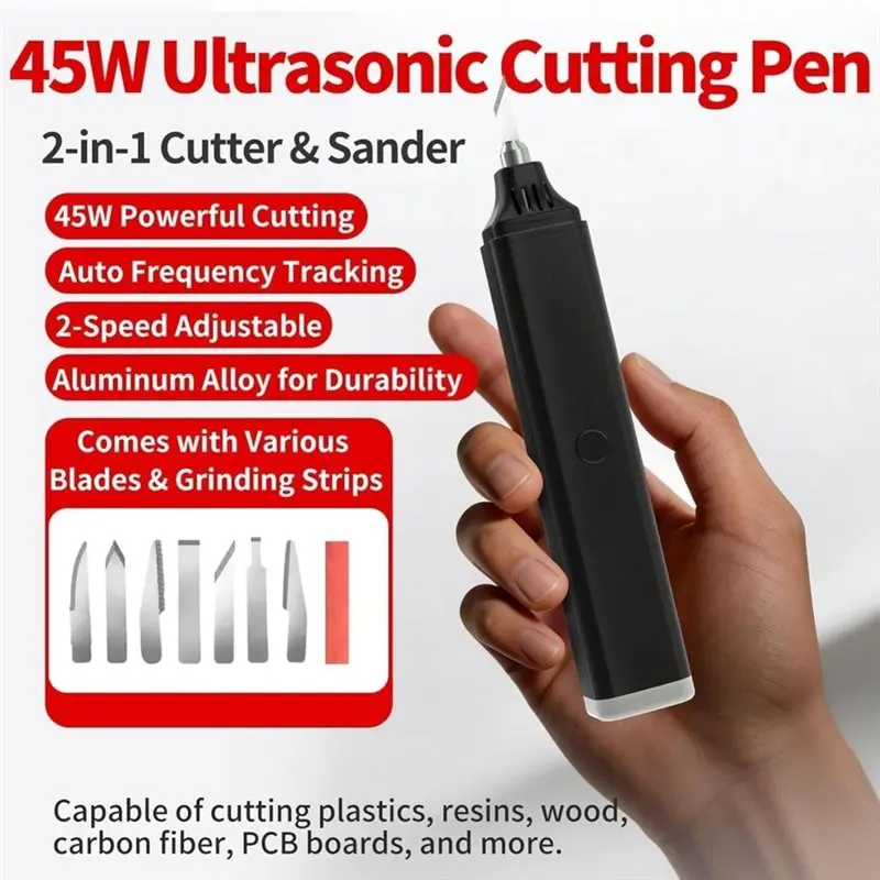[NEW!X13A】 Handheld 45W Ultrasonic Carving Tool 40Khz High-Frequency For 3D Resin Plastic Wood Cutter DIY Electric Cutting