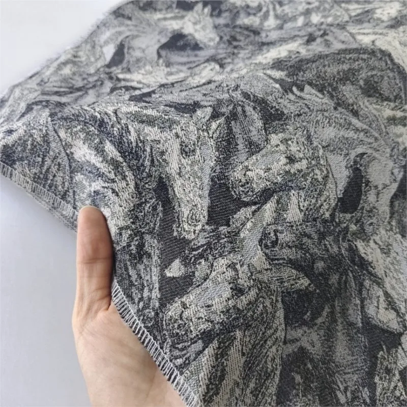 Oil painting style jacquard fabric for men's women's shoes and bags