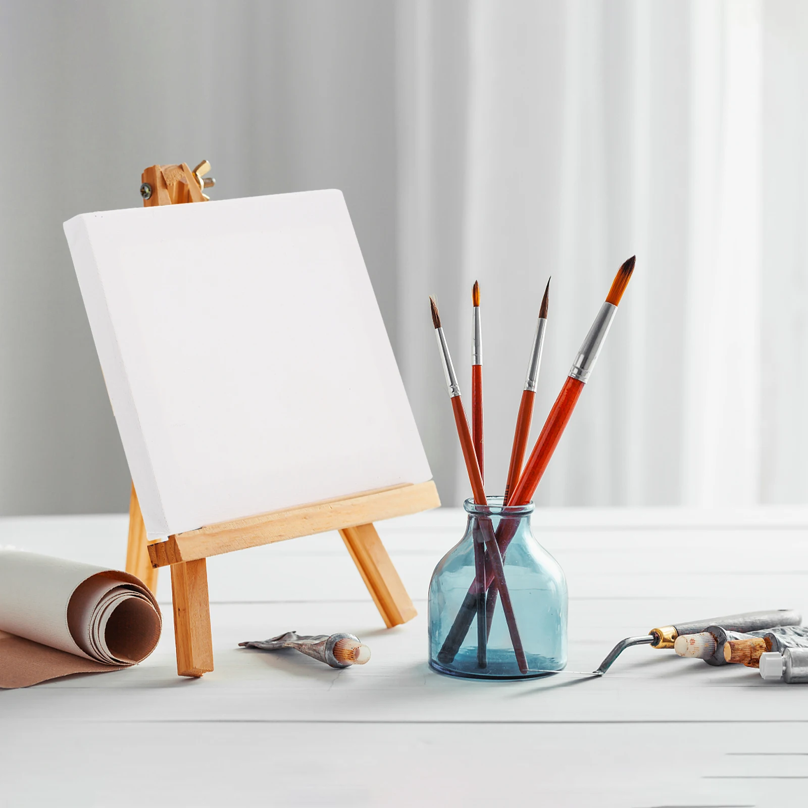 

1 Set Wooden Mini Artist Easel Wood Tabletop Display Stand Painting Holder Canvas Sketching Foldable Small Drawing Rack For Kids