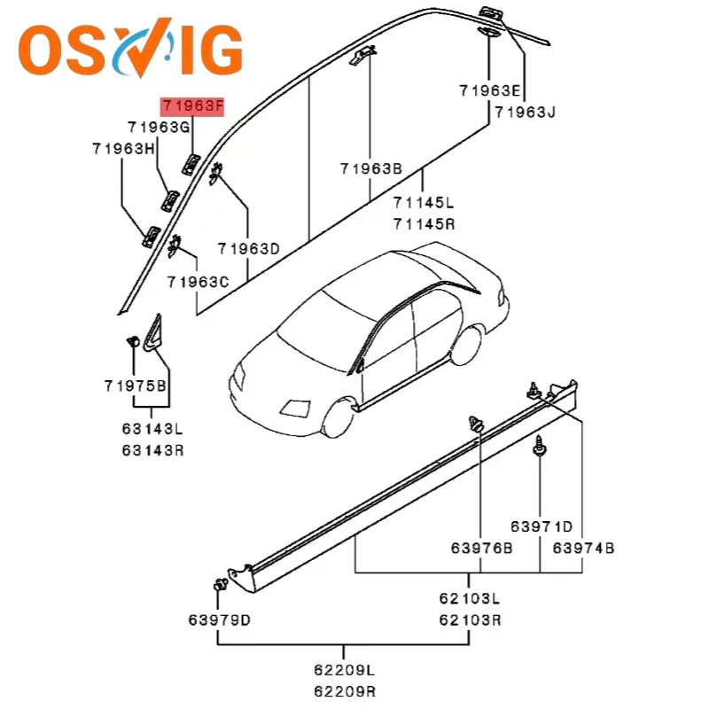 50PCS MB880455 Applicable to the front windshield fixing clips of Mitsubishi Lancer, Cedia, Montero and Payro