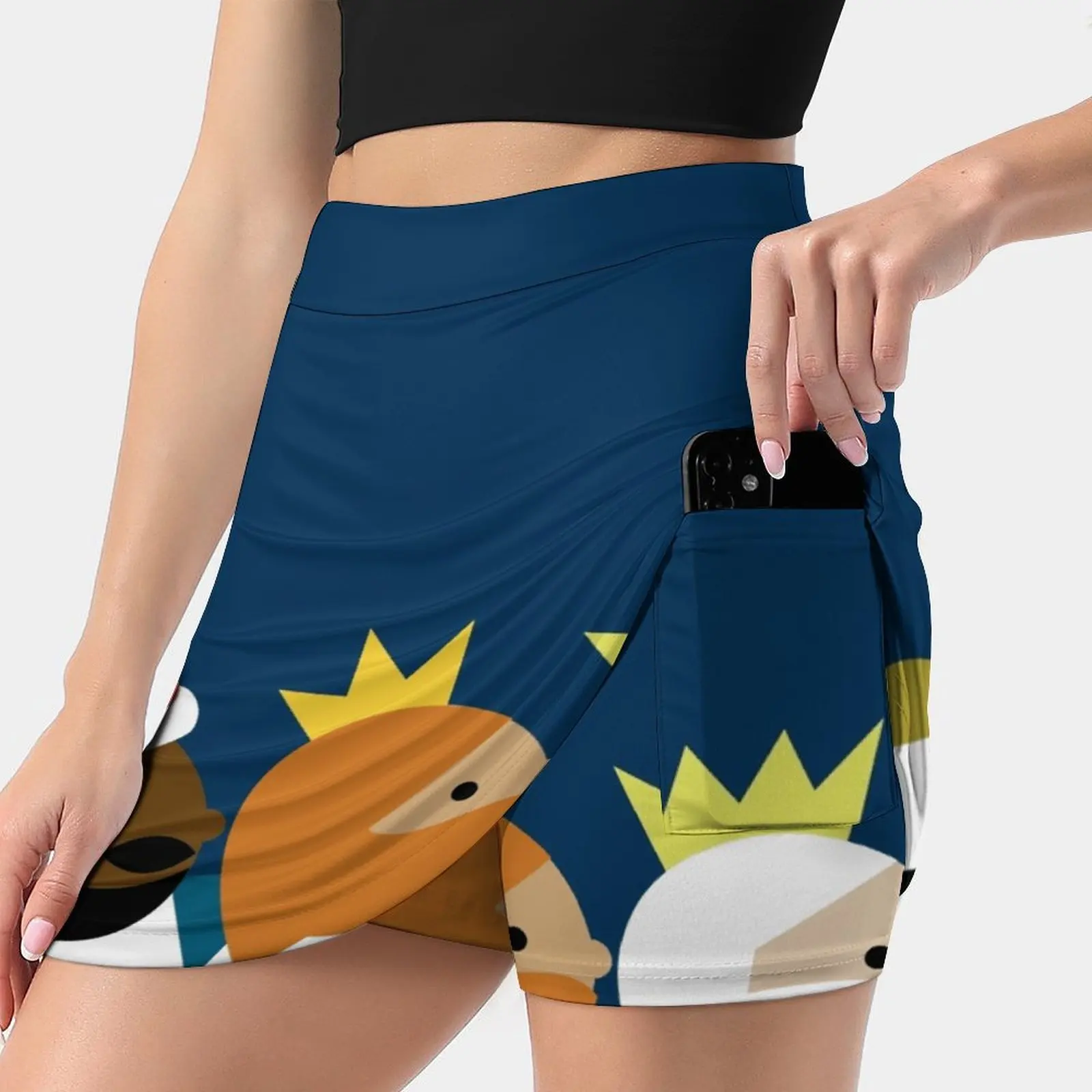 Los Reyes Magos Women's skirt With Hide Pocket Tennis Skirt Golf Skirts Badminton Skirts Running skirts Wise Men Magical