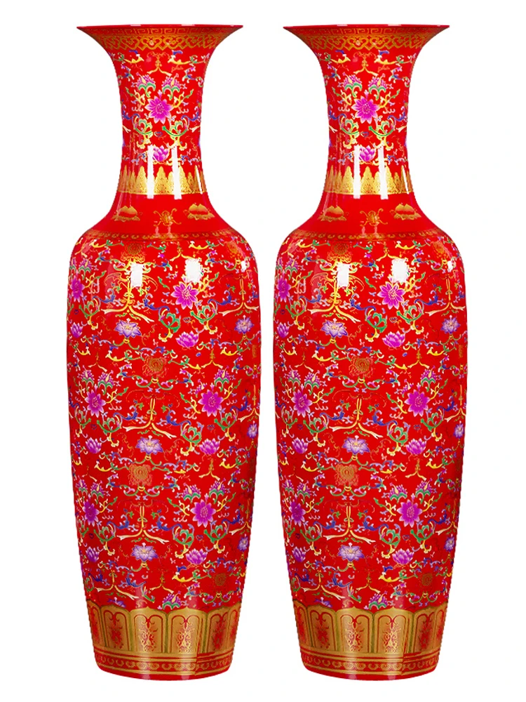 

Ceramic Chinese Red Floor Vase