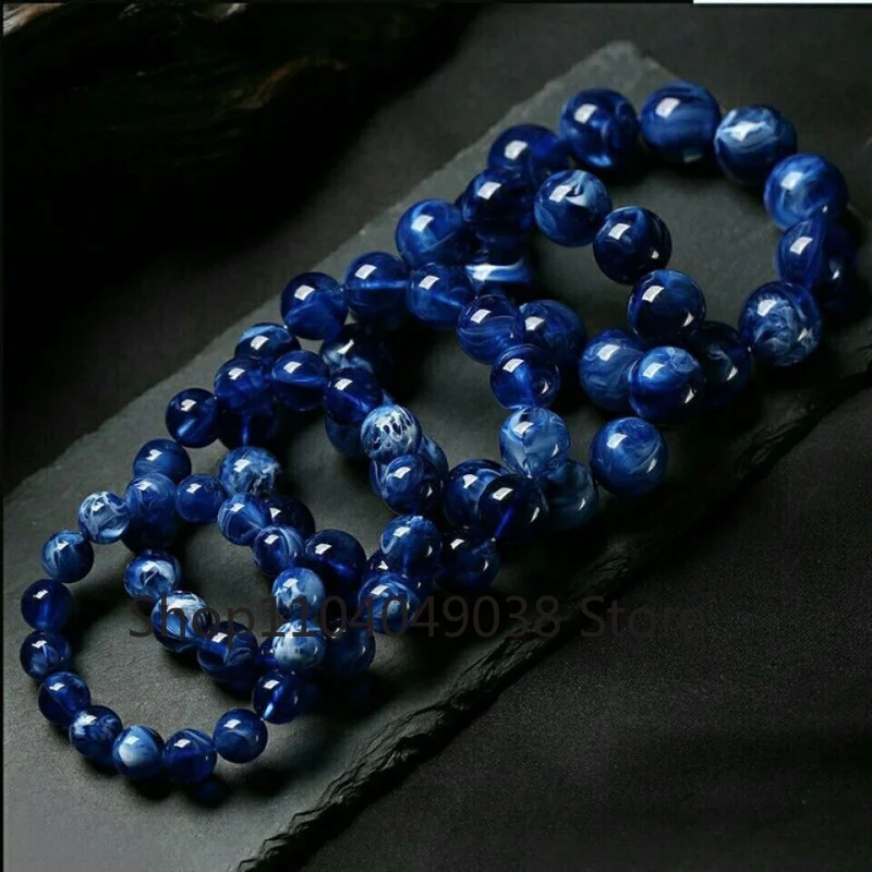 New Natural Middle East Noble Rough Stone Blue Beeswax Bead Amber Boutique Bracelet Couple Old Wax