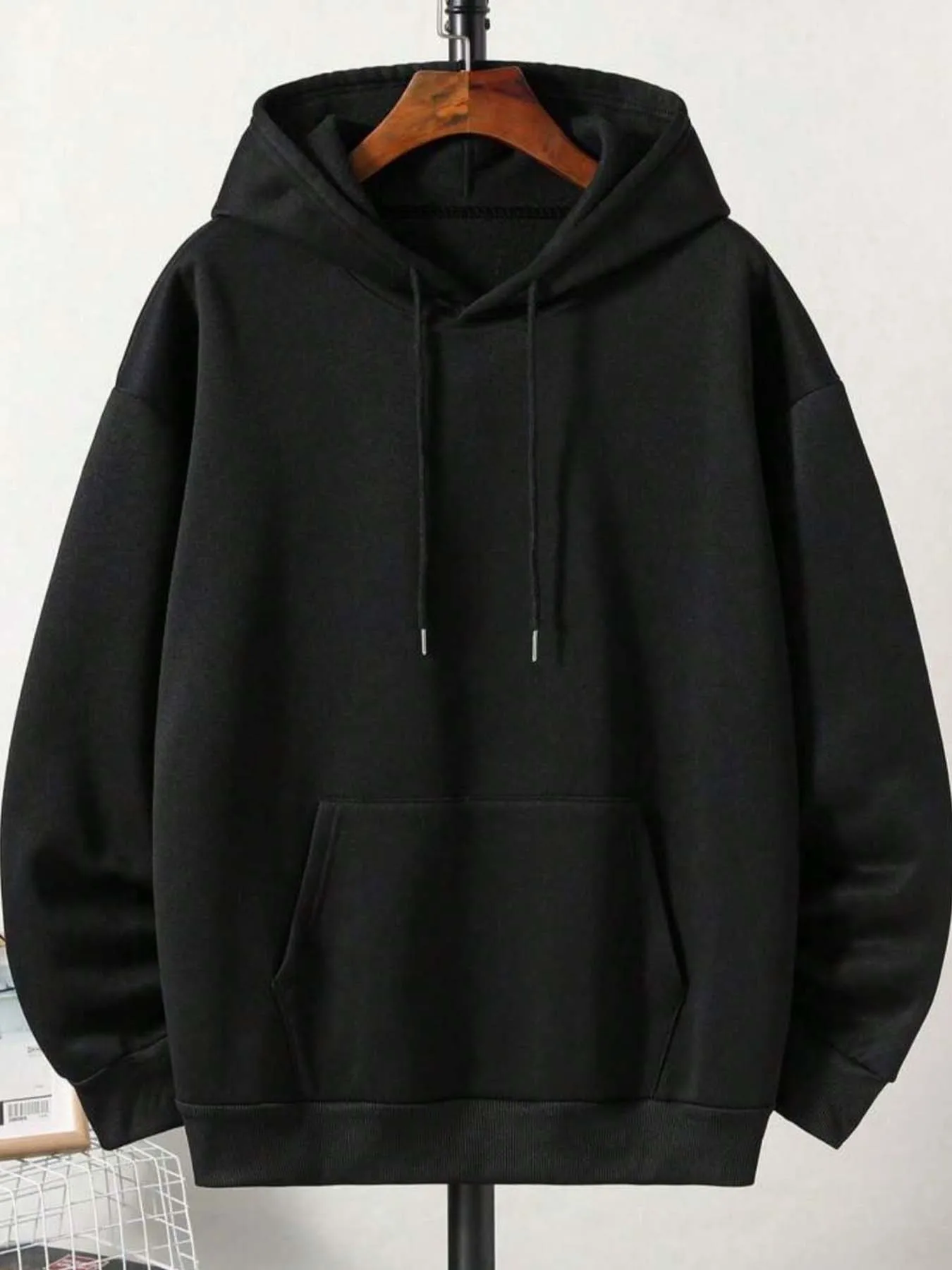 هودي كاجوال للربيع والخريف للرجال مع طباعة فراشة على الظهر، للجنسين، متوفر باللون الأسود