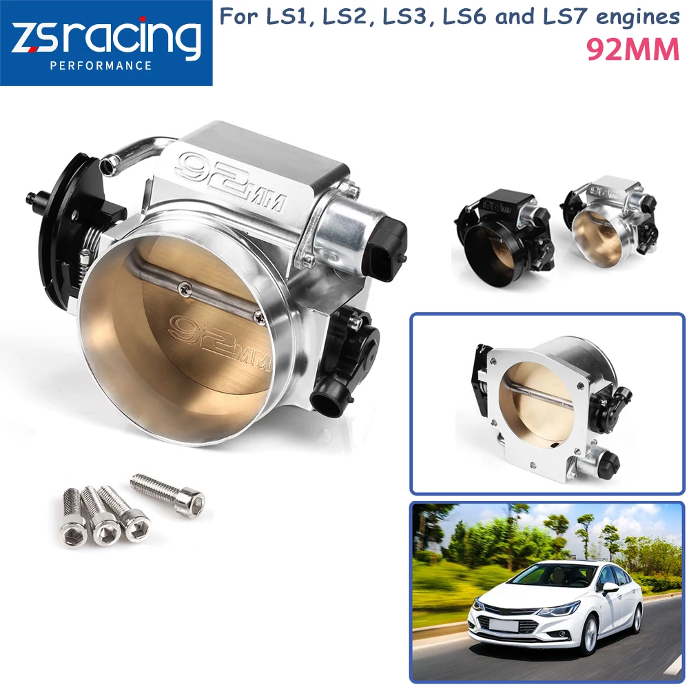 

ZSRacing-Universal Aluminum 92mm Throttle Body With TPS IAC Throttle Position Sensor For Chevy LSX LS LS1 LS2 LS3 LS6 LS7 THB001
