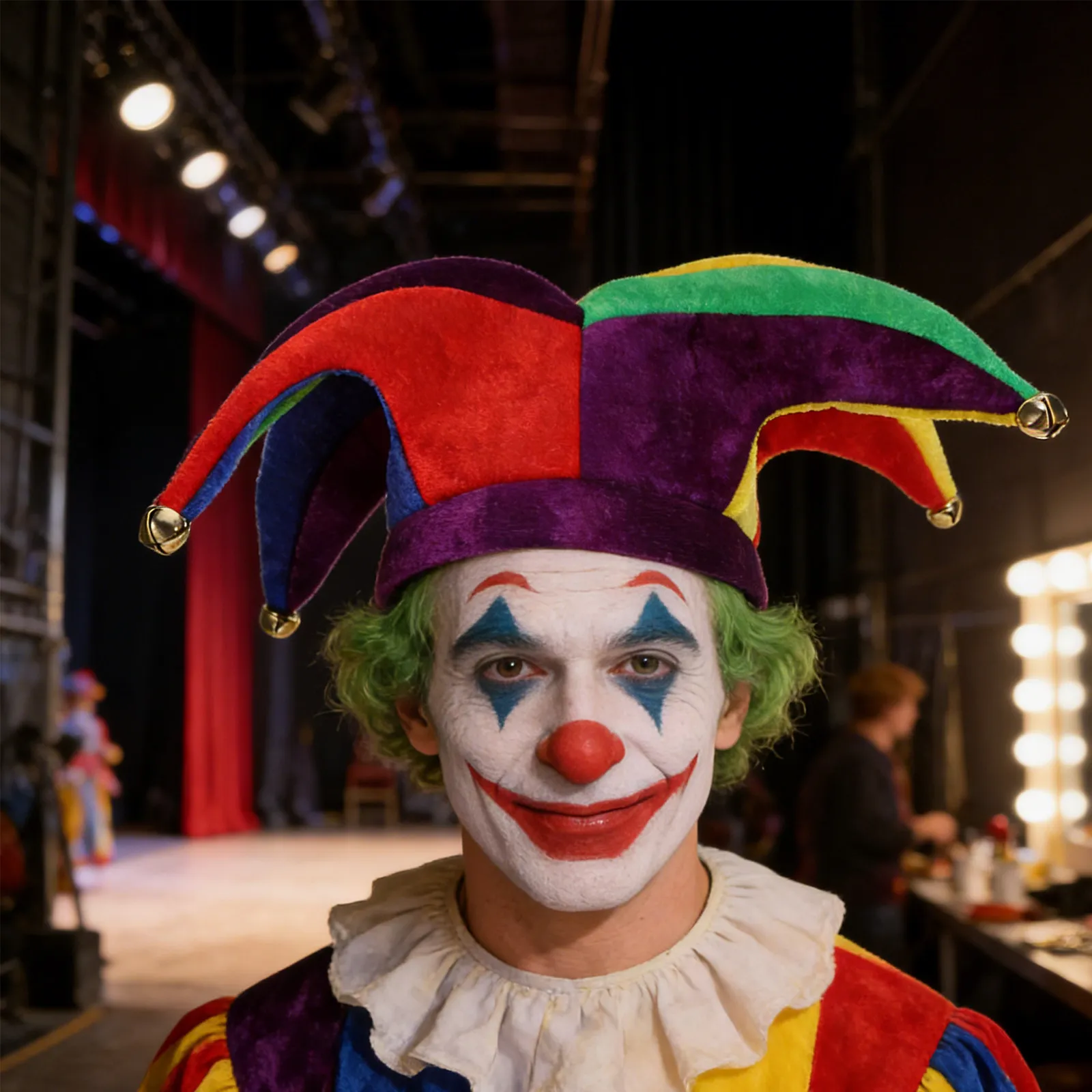 Chapéu de Palhaço de Carnaval com Design Divertido de Circo, Cores Vibrantes, Material Confortável e Respirável para Homens, Mulheres e Crianças em Festas de Carnaval