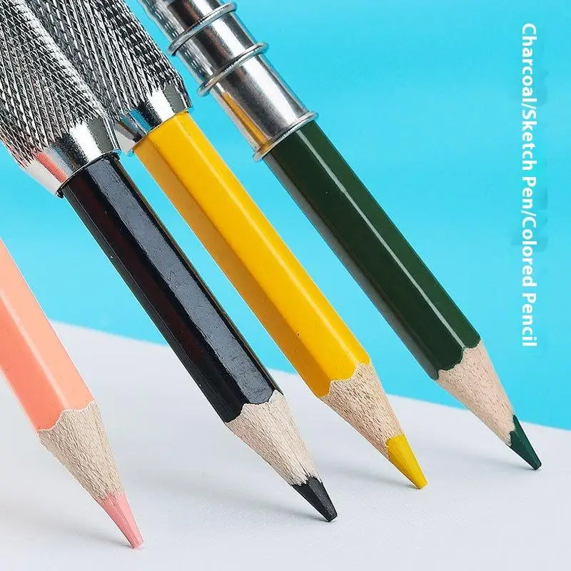 1Pcs Writing Metal Color Rod Adjustable Single Head Pencil Extender Holder Sketch School Painting Art Write Tool