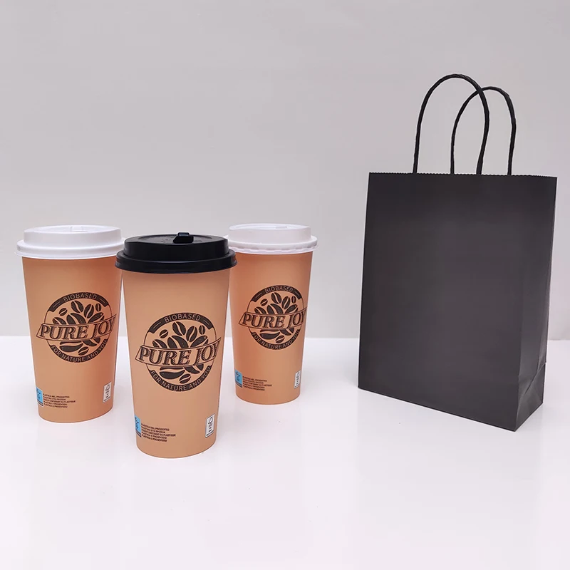 Customized productFood Grade Paper Cup Pla Disposable Ripple Double Wall Hot Coffee Cup And Lids