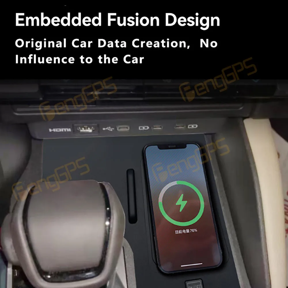 Dedicated Car Wireless Charger 15W Center Console Fast Phone Charging Panel For Toyota Land Cruiser Prado LC250 LHD 2024-2025