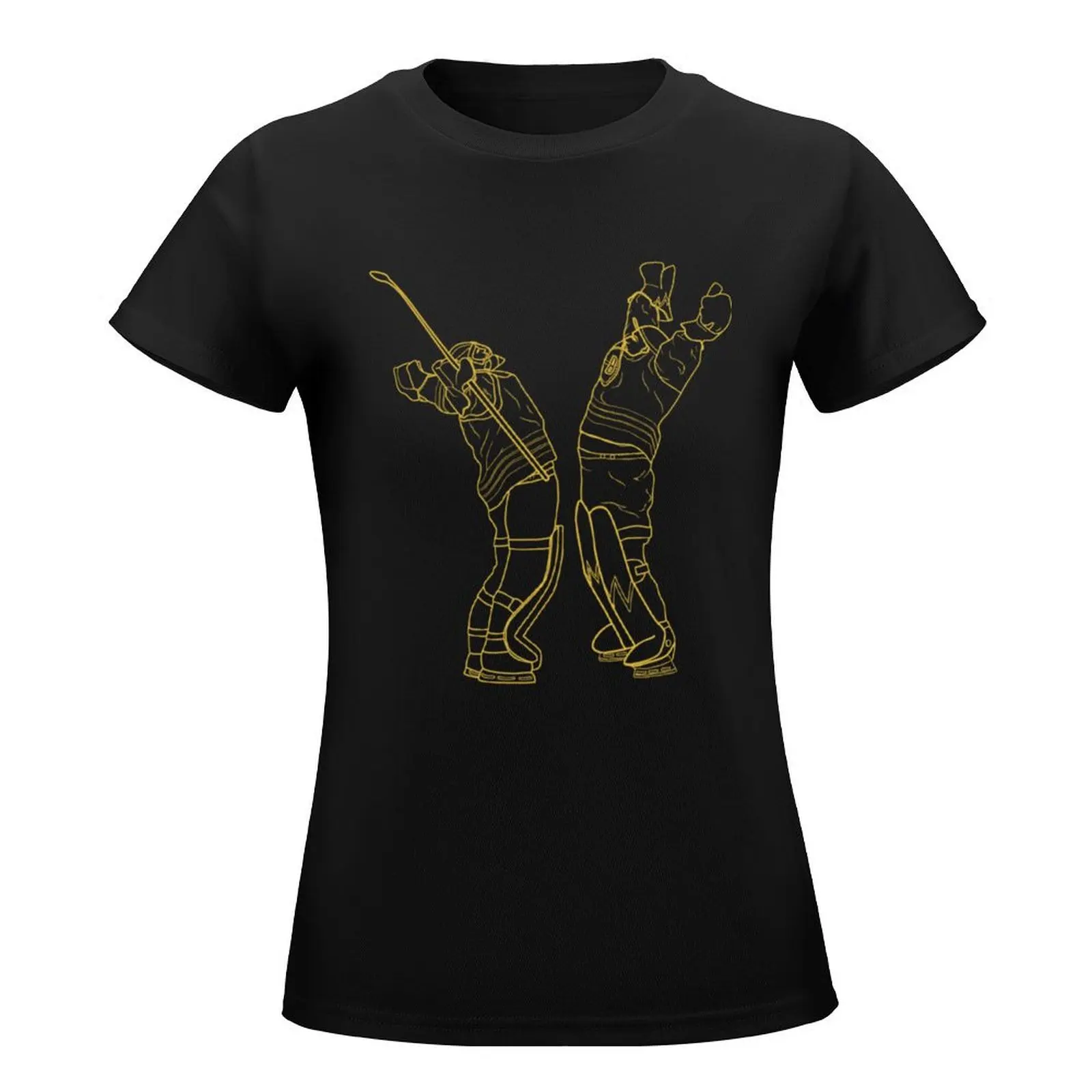 Goalie Bro Hug (Gold) T-Shirt customs design your own summer top blanks funnys Womens graphic t shirts