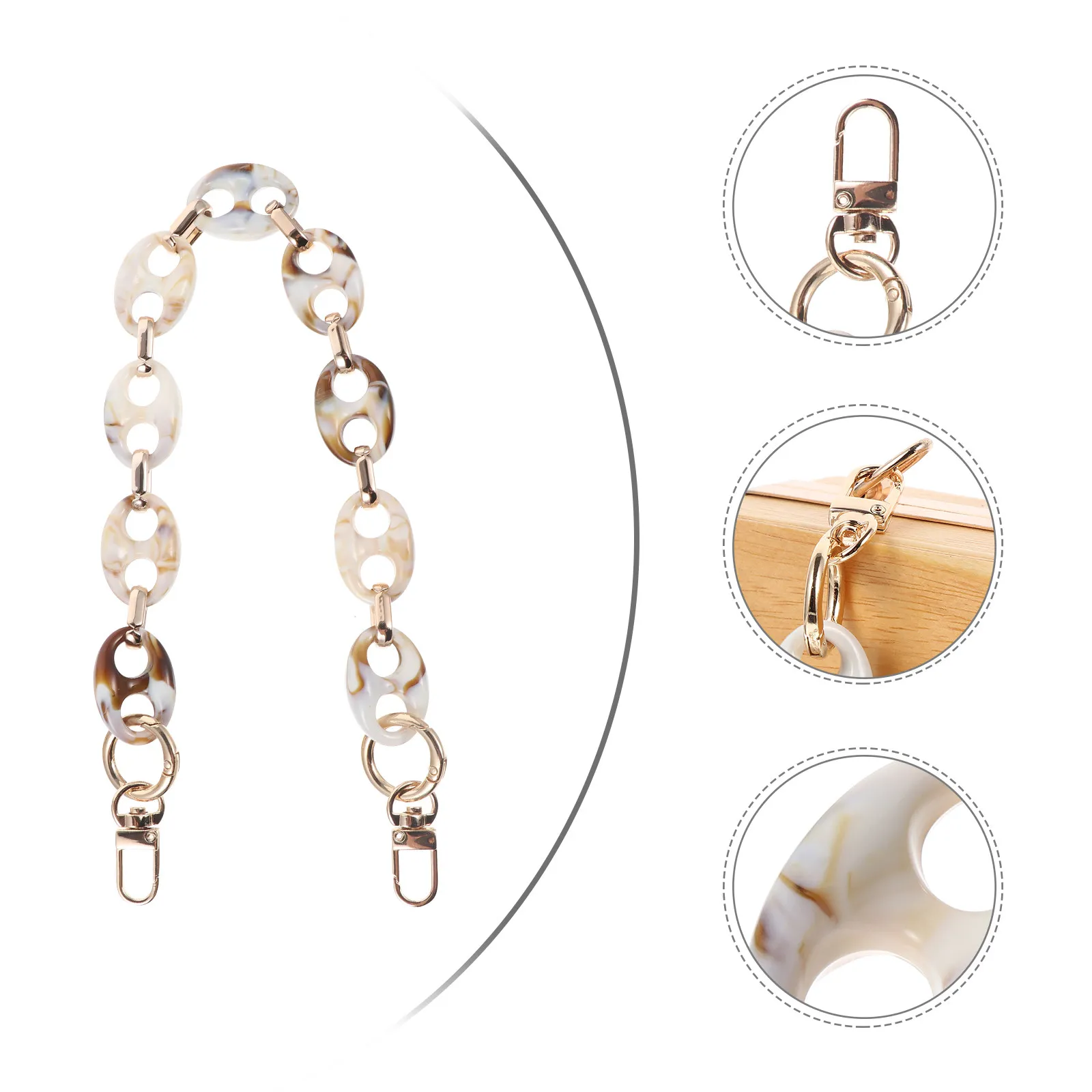 Stylish Retro Contrast Color Acrylic Bag Chain for DIY Handbag Making Strong Load Bearing Comfortable Touch Fashion Bag Handle
