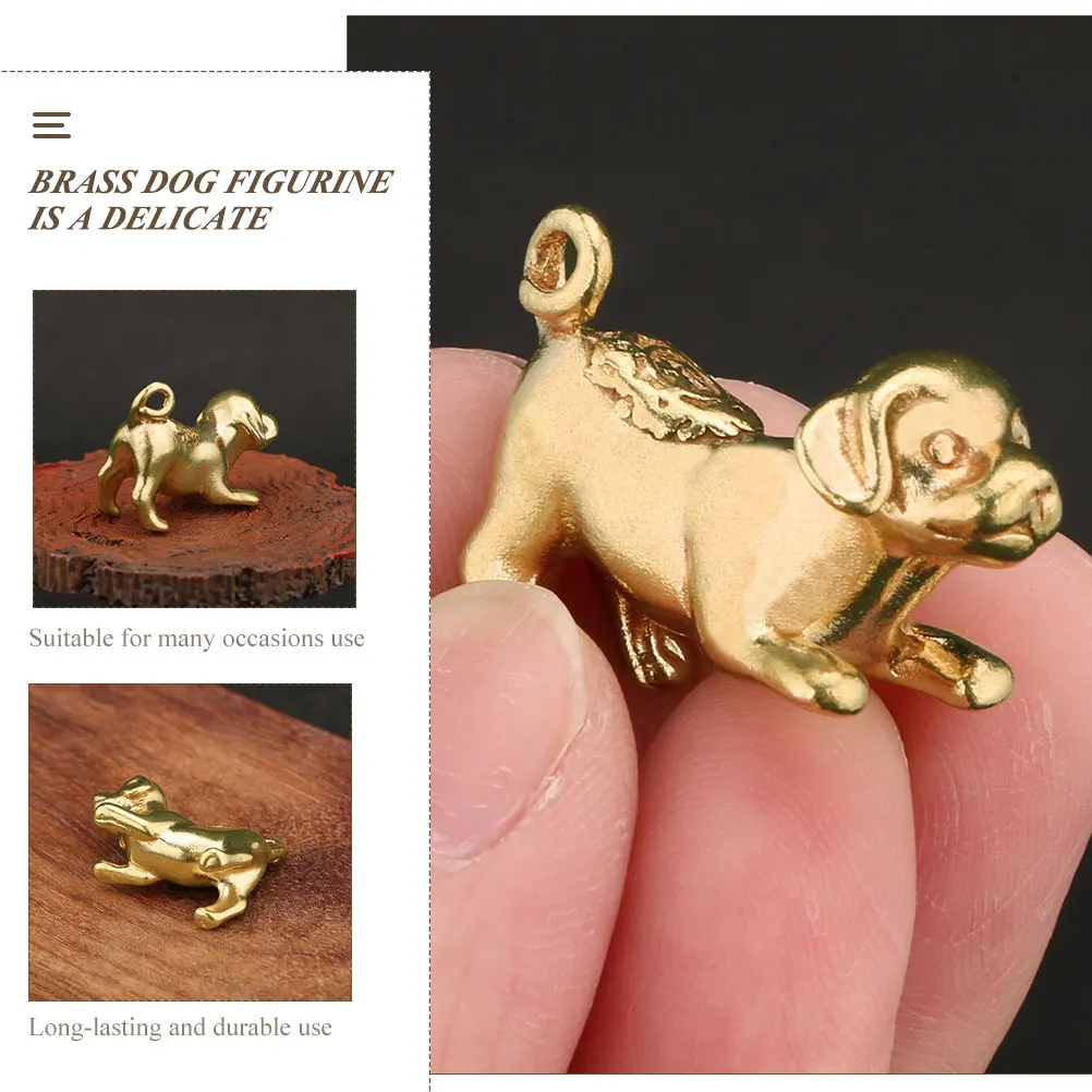 

Vintage Small Brass Dog Statue Animal Desktop Decoration Creative Brass Craft Ornament Home Office Tabletop Decor
