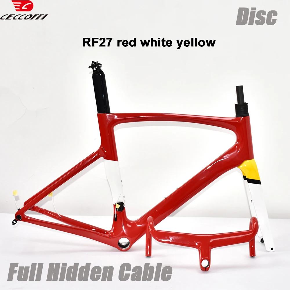 

Модель CECCOTTI RF27, полный скрытый трос, рама шоссейного велосипеда, индивидуальный цвет, велосипедная рама дискового тормоза, максимальные шины 30 мм