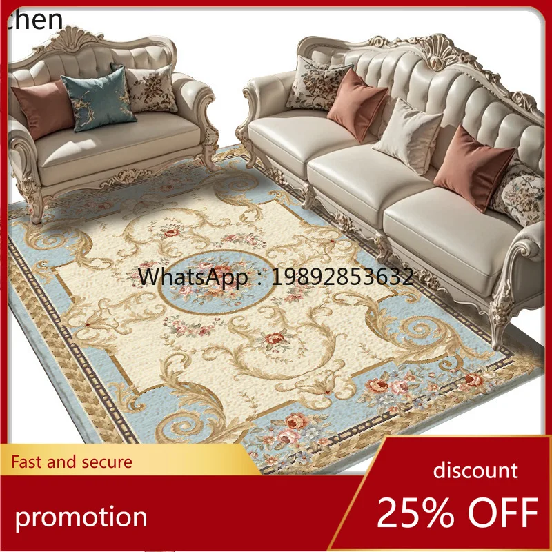 

YFY Living Room Carpet High-End Feel European Style Coffee Table Rug Stain-Resistant Easy to Care Bedroom Mat Reclining