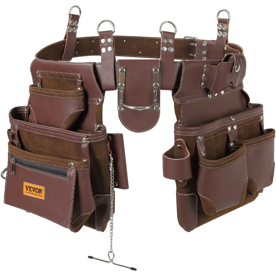 

Tool Belt, 22 Pockets, Adjust from 29 Inches to 54 Inches, Premium PU Heavy Duty Tool Pouch Bag, Detachable Tool Bag for Elect