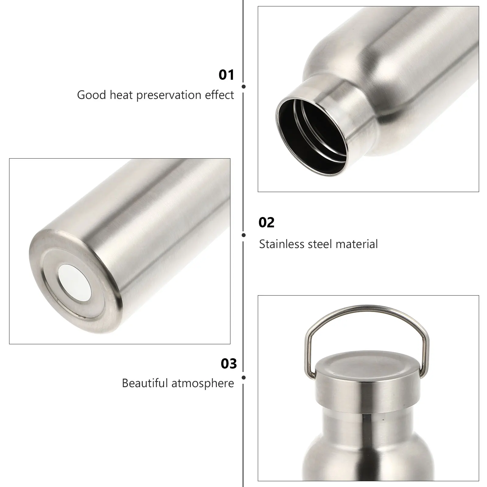 

1Pcs Stainless Steel Vacuum Bottle Outdoor Insulation Lightweight Thermal Bottle Long Heat Preservation Portable Sports Flask