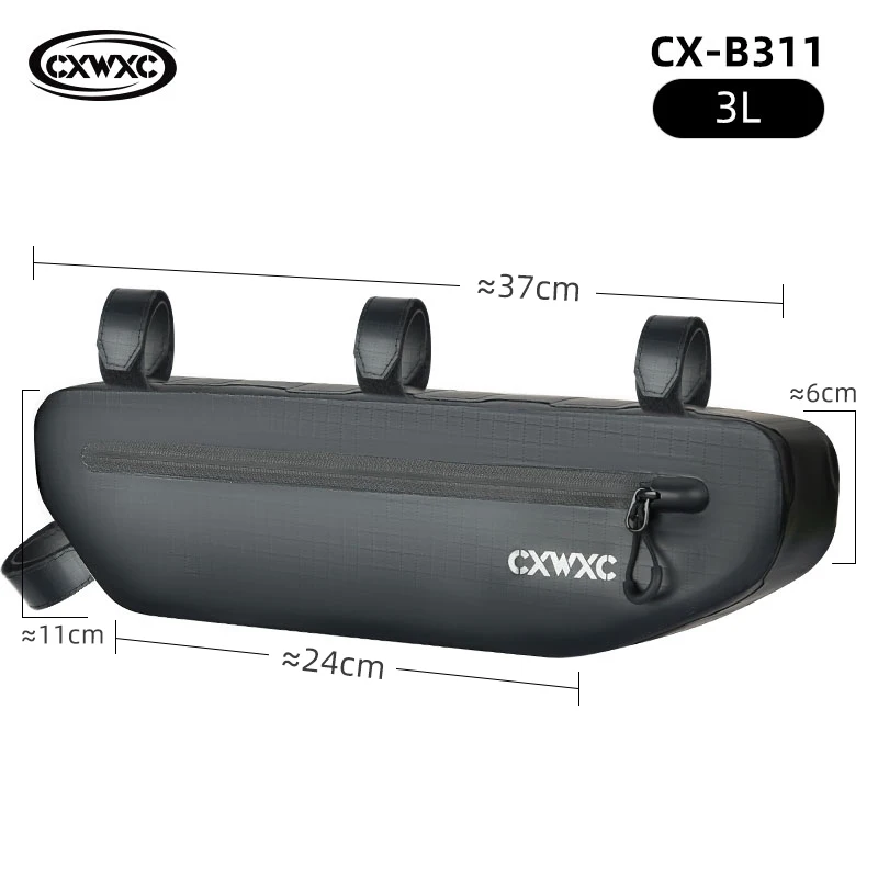 CXWXC 1,8L/3L/4L Vollständig wasserdichte Fahrrad-Dreieckstasche Fahrradrahmen Vorderrohrtasche Fahrradtasche MTB Road Pannier Verpackungsbeutel