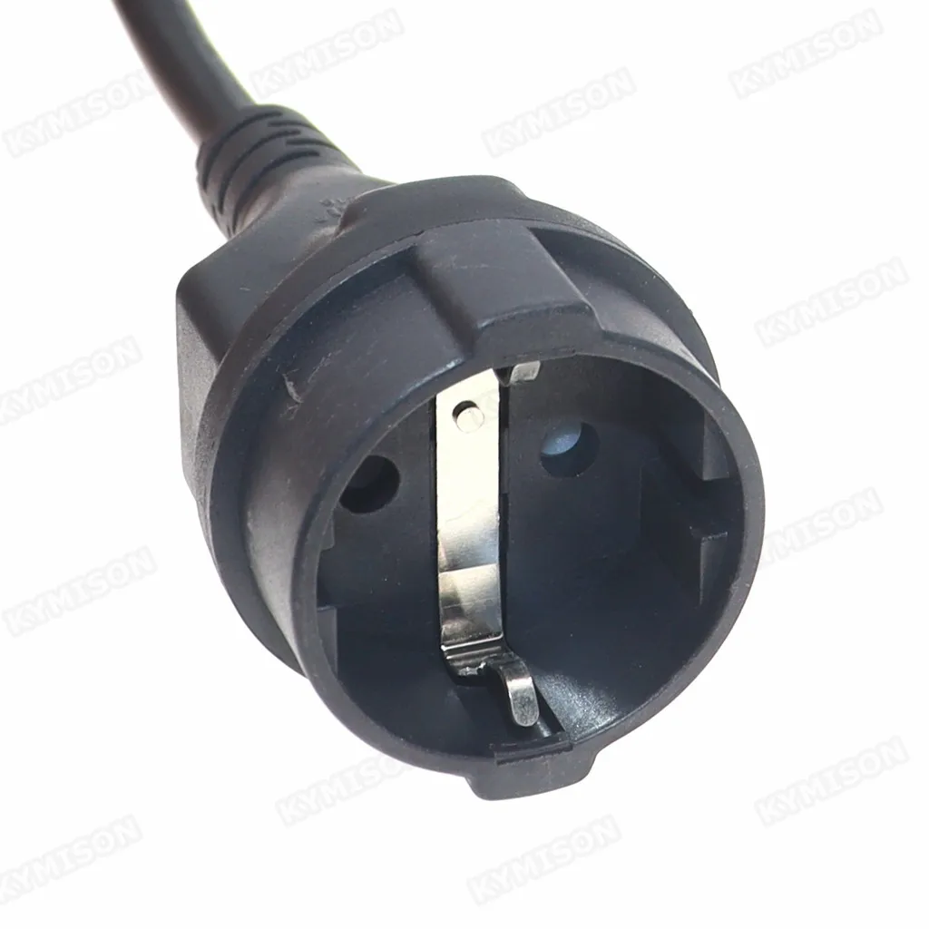 IEC320 C14 Plug 3-Prong Male Power Cable Cord AC Power Adapter to C13 + Germany Type Female Socket Y Splliter Power Cord