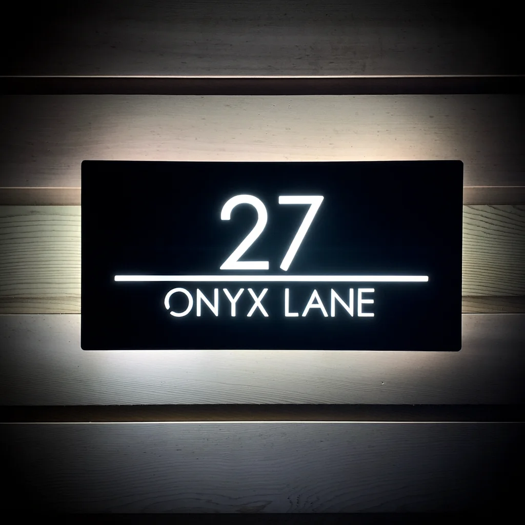 Custom LED House Number Plaque Backlit Acrylic Address Sign Waterproof Outdoor Door Home Decor Illuminated Street Address Light