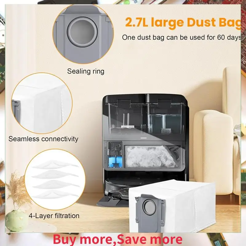 

Replacement Accessories For Roborock Saros 10R Robot Vacuum Cleaner Main Brush Side Brush Hepa Filter Dust Bag-[A002]