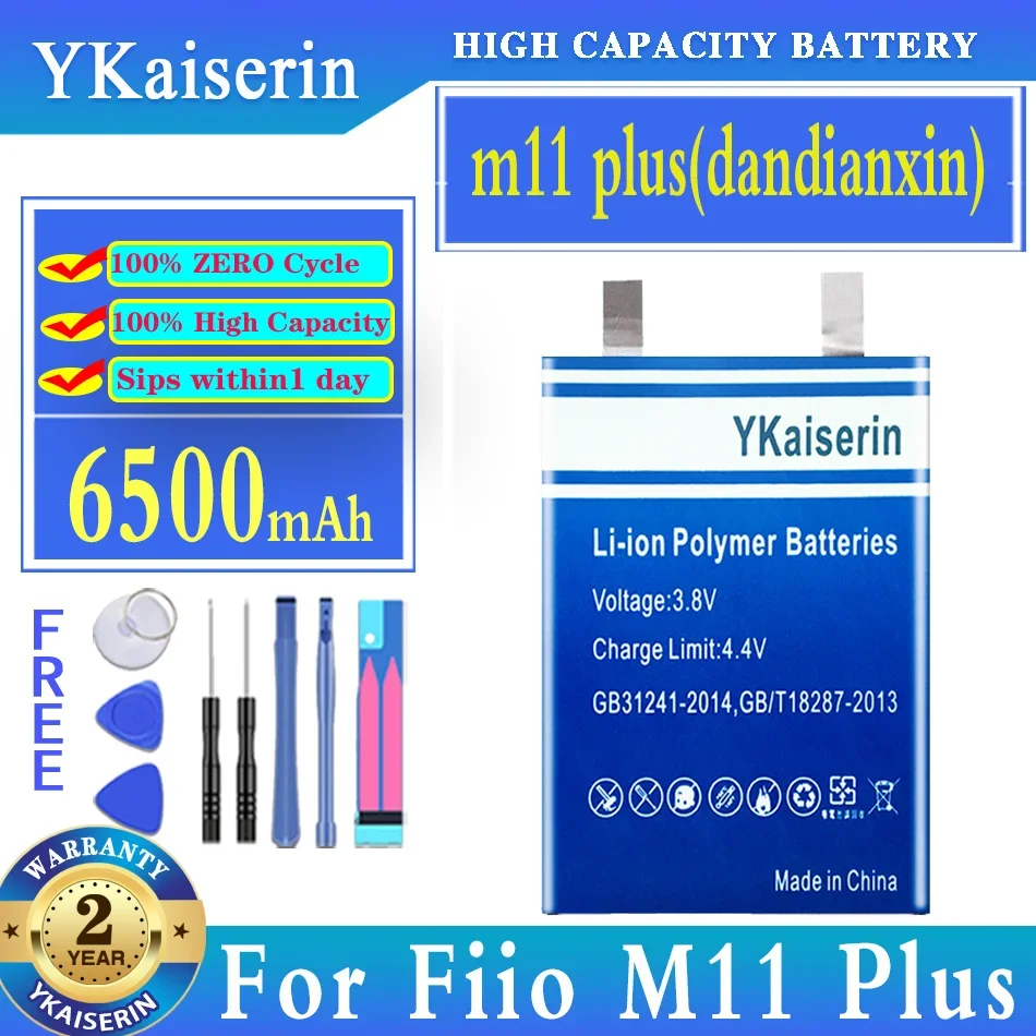 YKaiserin 6500mAh Replacement Battery For Fiio M11 Plus HIFI Music MP3 Player Speaker Need to weld by oneself