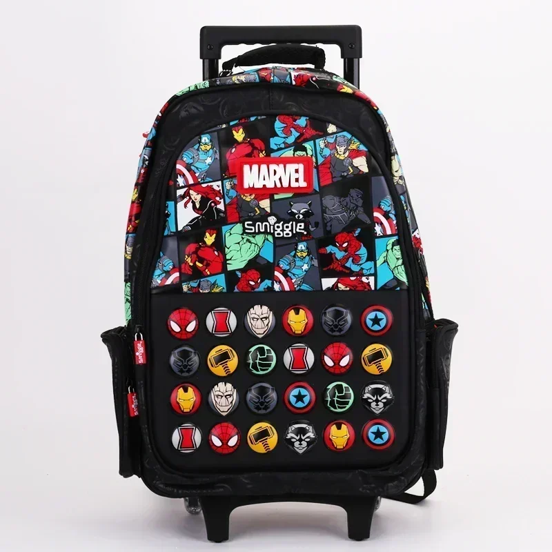 New Genuine Spider-Man Wheeled Schoolbag Children's Schoolbag Boys Large Trolley Bag Marvel Traveling Schoolbag Children's Gift