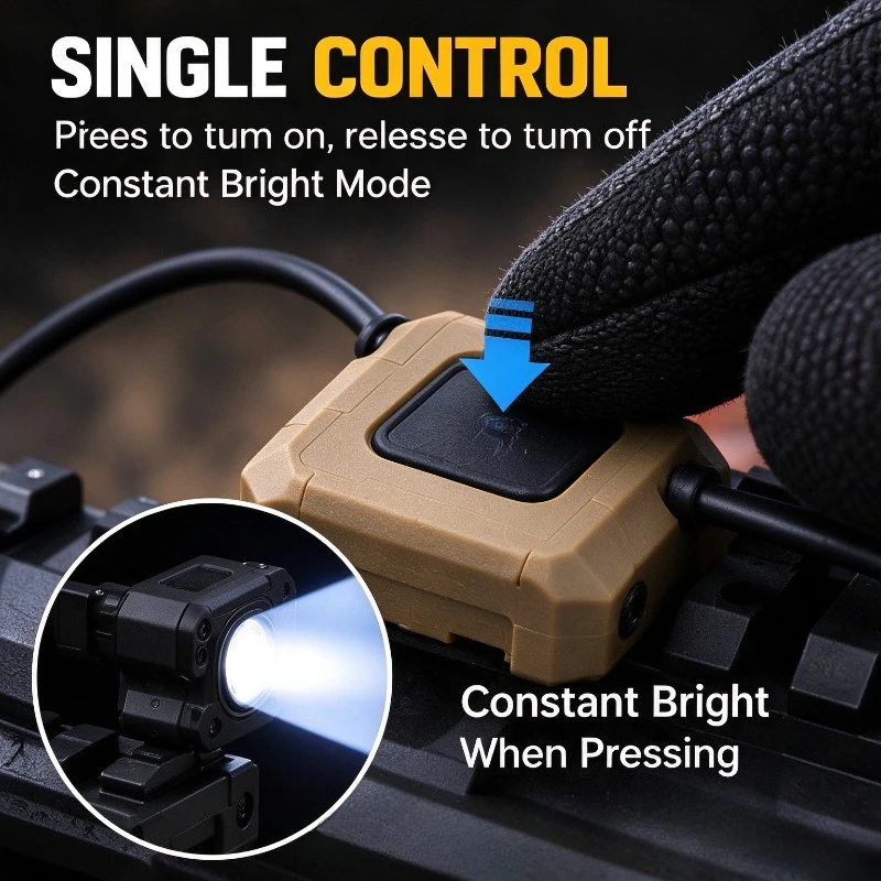 2.5mm 3.5mm Remote Pressure Switch, Single Control Cable Switch with Constant Bright Mode, Toy Model Upgrade Parts