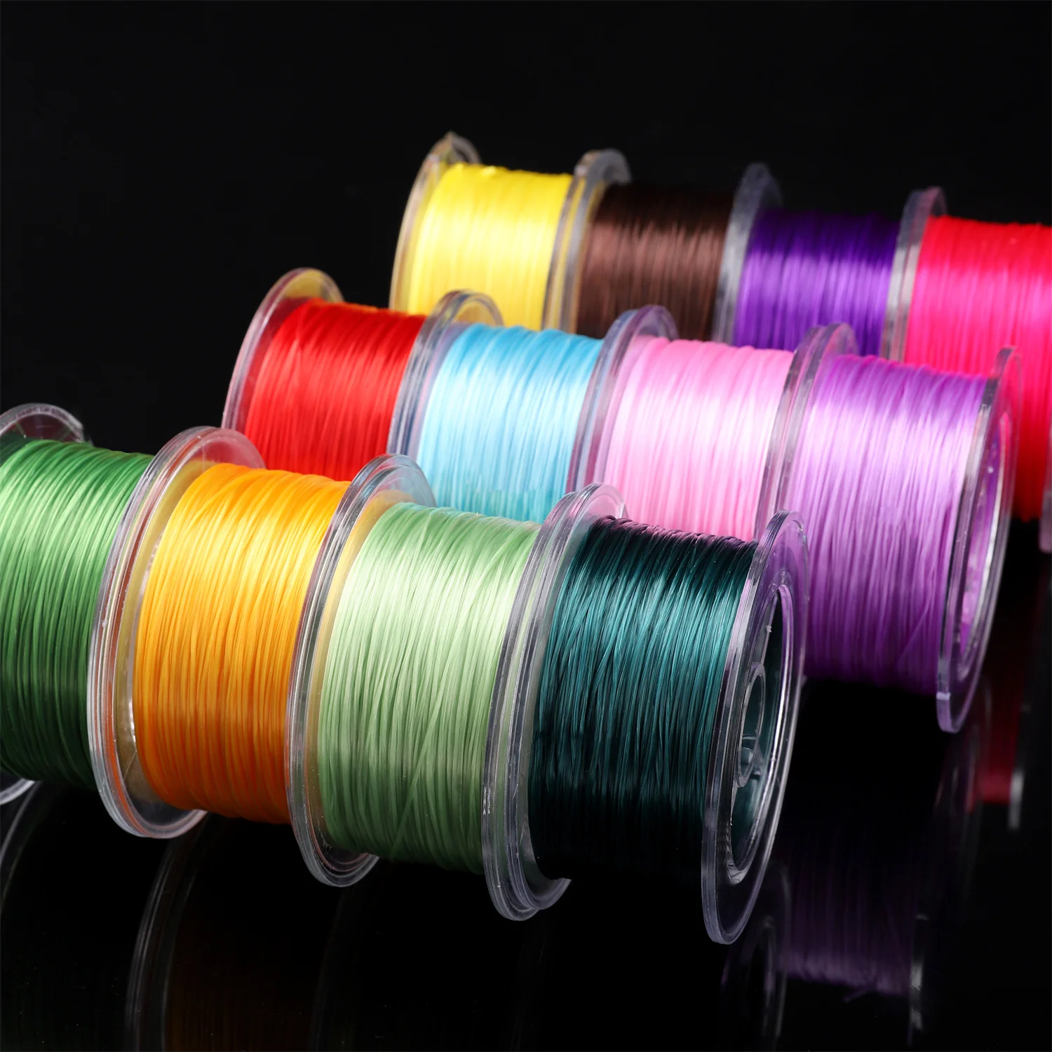 50M/roll 0.8mm Colorful Crystal Beading Cord Stretch Thread String For Jewelry Making Bracelet Necklace Wires Jewelry Cords Line
