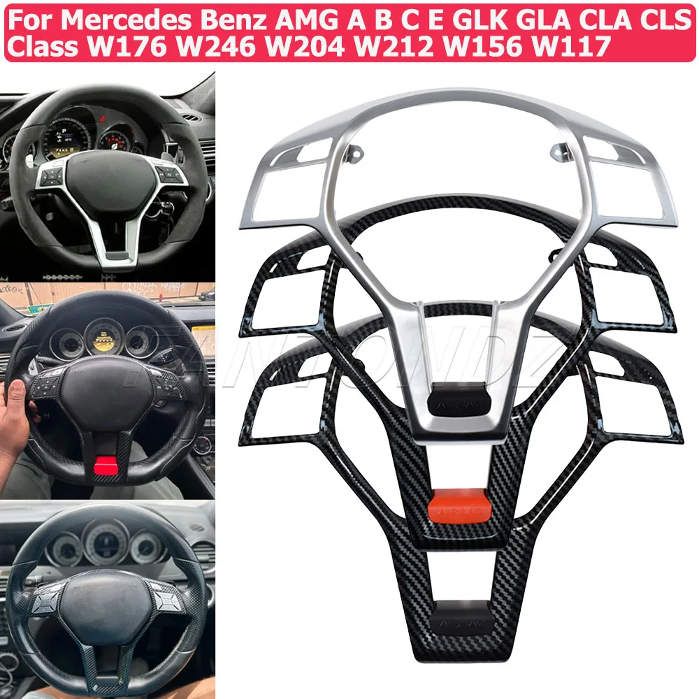 

Car Steering Wheel Chrome Panel Cover Trim For Mercedes Benz AMG A B C E GLK GLA CLA CLS Class W176 W246 W204 W212 W156 W117