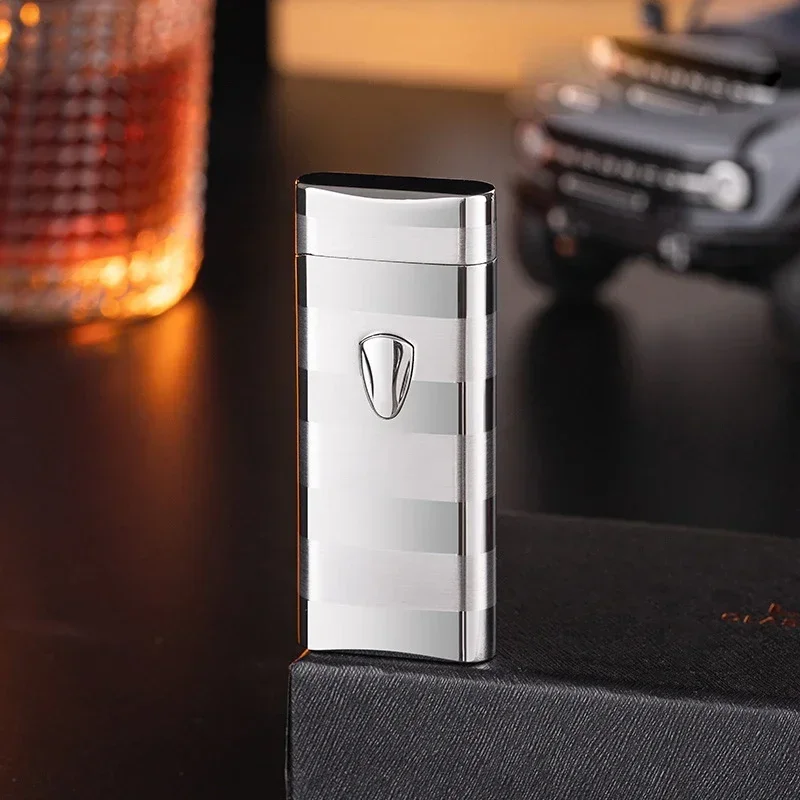 Windproof Red Flame Jet Lighters Electronic Induction Battery Lighters Butane Gas Cigarette Lighters Smoking Accessories Gifts