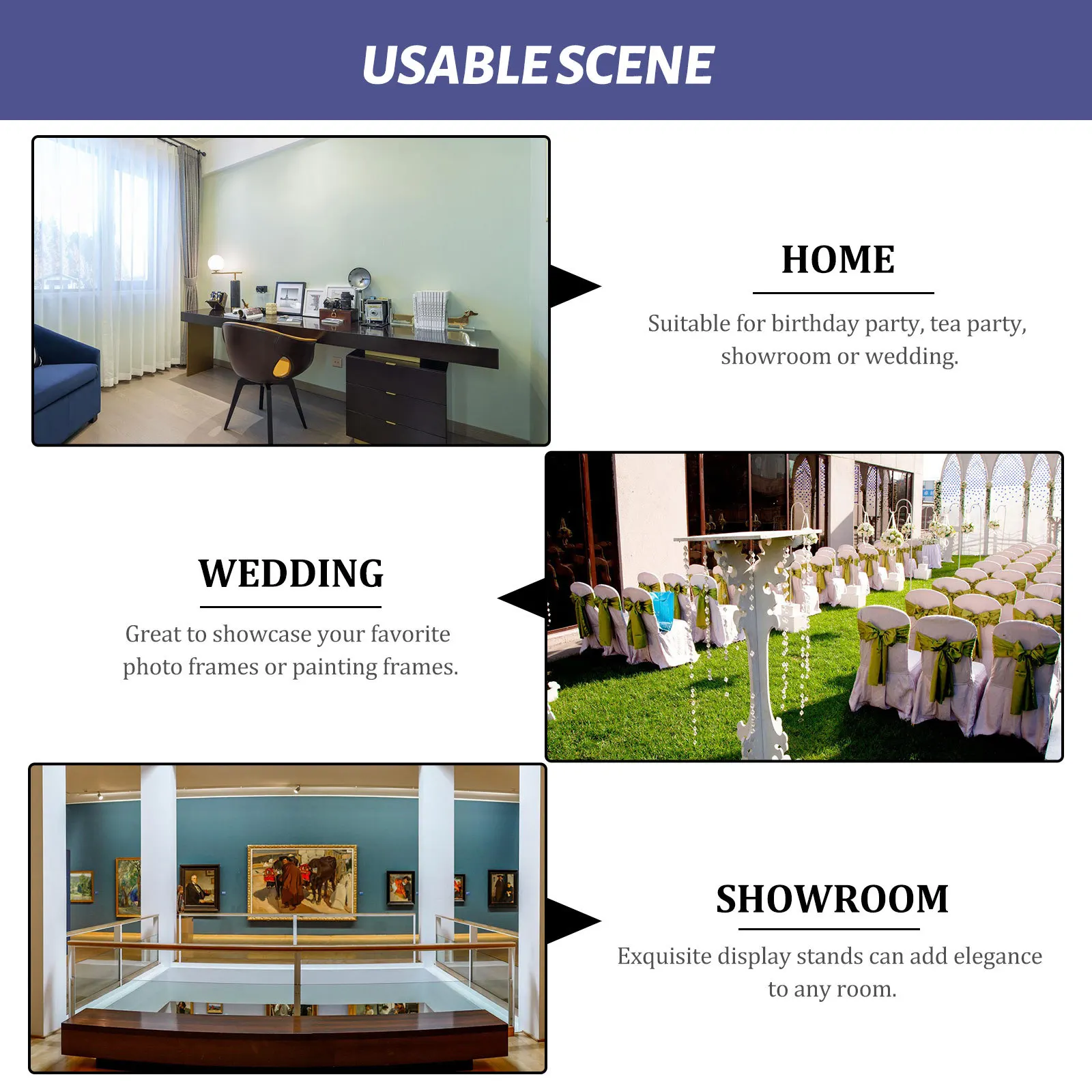 

16Pcs Exquisite Art Photo Stands Practical Display Easel Racks Picture Frame Storage Holders for Home Wedding Party Showroom