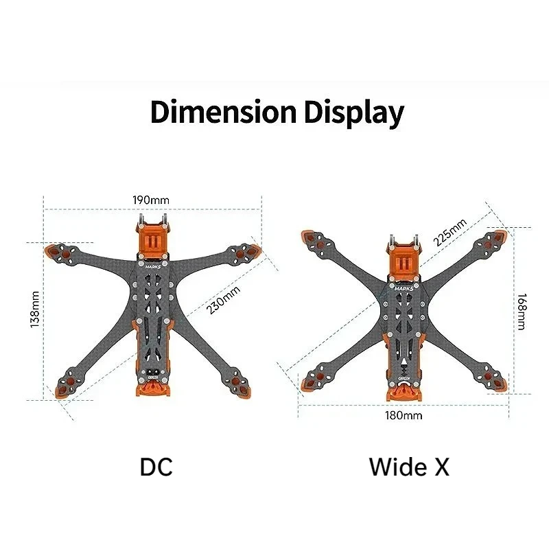 Geprc GEP-MK5 o4 pro dc mark5 wide x frame 5 Polegada fibra de carbono rc fpv quadcopter helicóptero peças acessórios de reposição