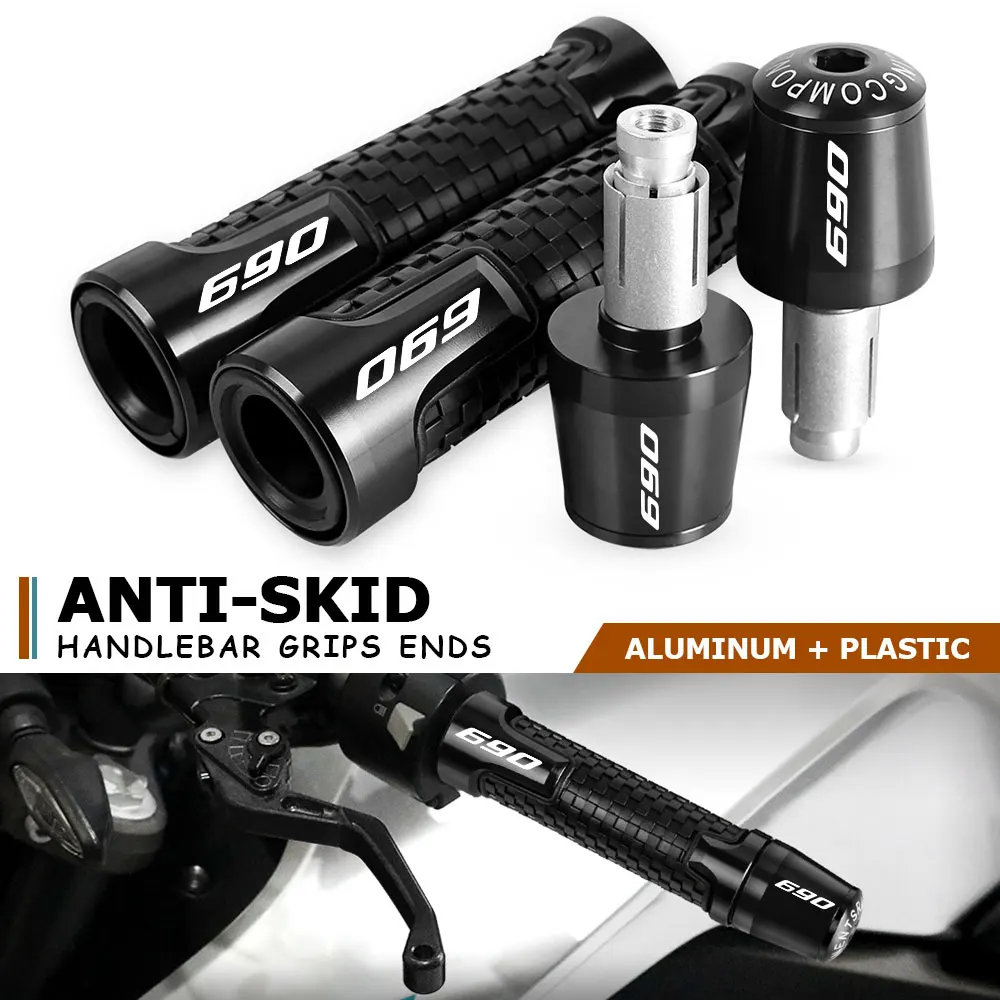 

7/8'' Anti-Slip Grip Hand Motorcycle Handlebar Handle Bar Grips End Plugs FOR 690SM 690SMC 690SMCR 2007 2008-2015 2016 2017 2018