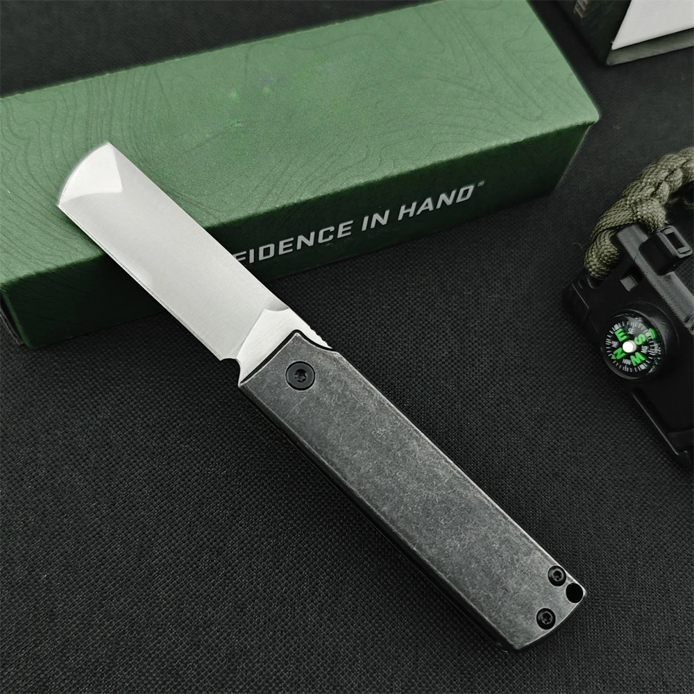 

Dark Stonewashed Steel Handle Tanto Blade Model 5915 Pocket Knife, Everyday Carry Hunting Self Defense Outdoor Survival Tools